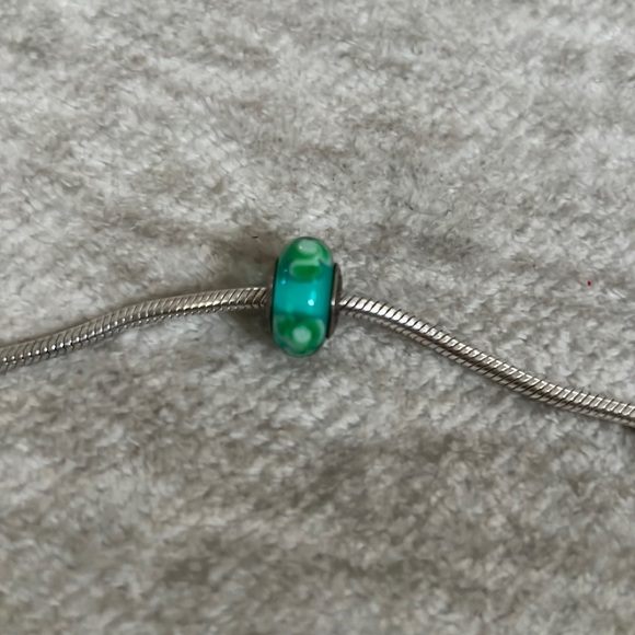 Pandora Jewelry - Pandora authentic turqoise and green floral design glass charm